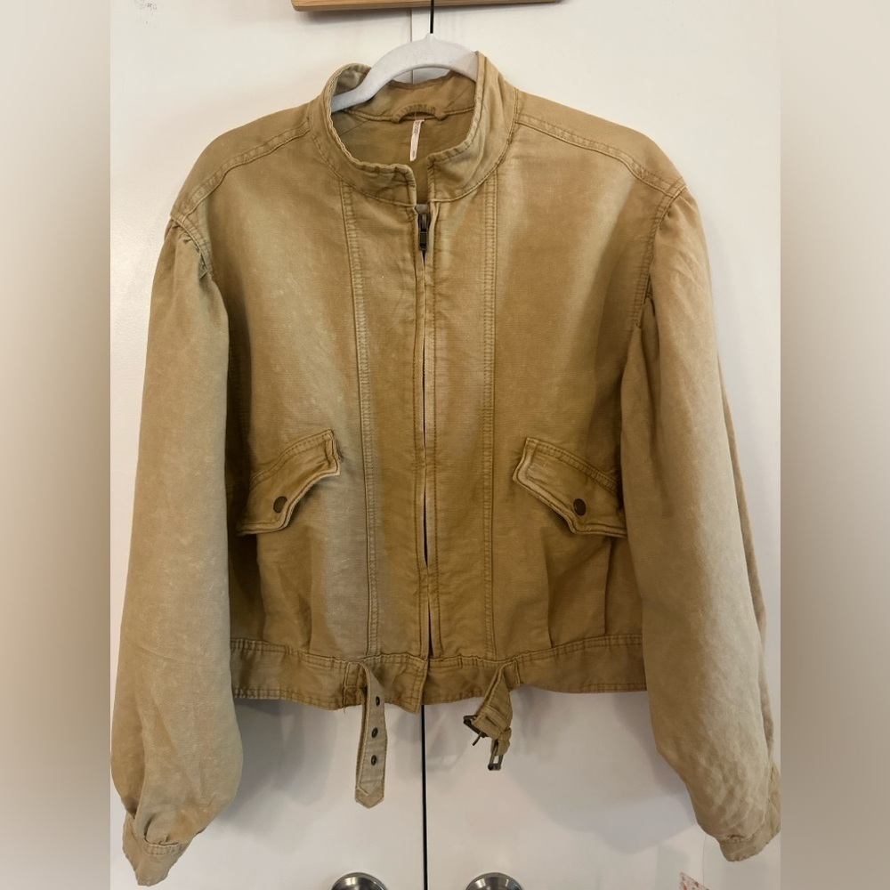 Free People Twill Moto Jacket